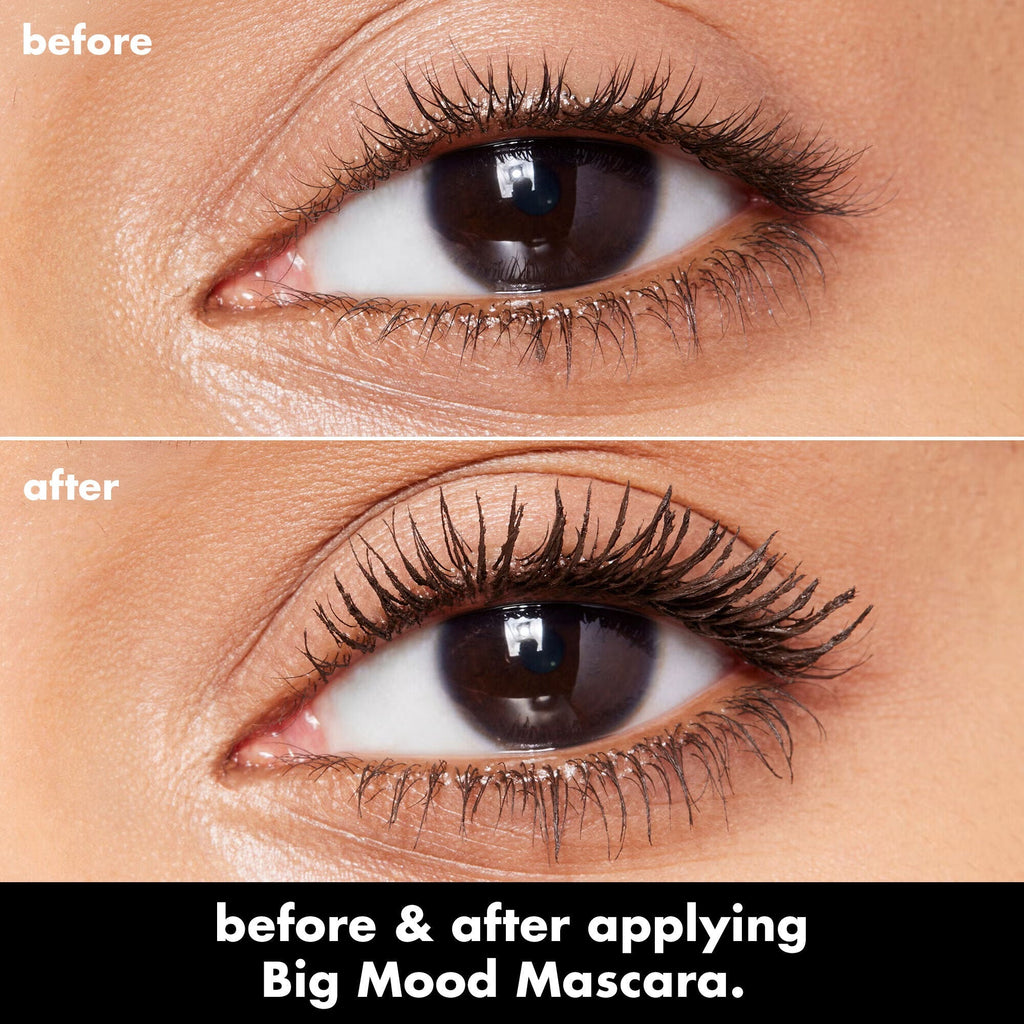 Before and After Applying Black Mascara